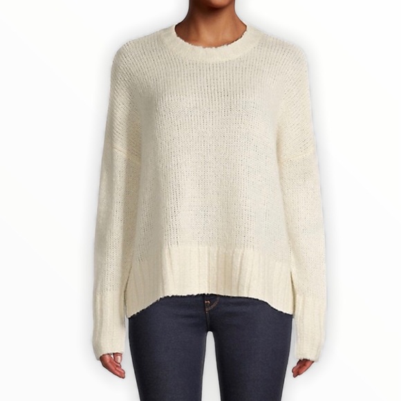 En Thread Sweaters - En Thread Womens Knit Crew Neck Sweater Cream Ivory Wool Blend Large